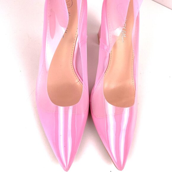 Nasty Gal Heels Womens Pink Pointed Toe Block Heel Barbie Core Size 7 - Picture 3 of 9